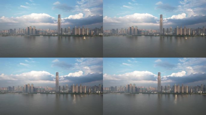 4K武汉最高楼绿地中心与长江