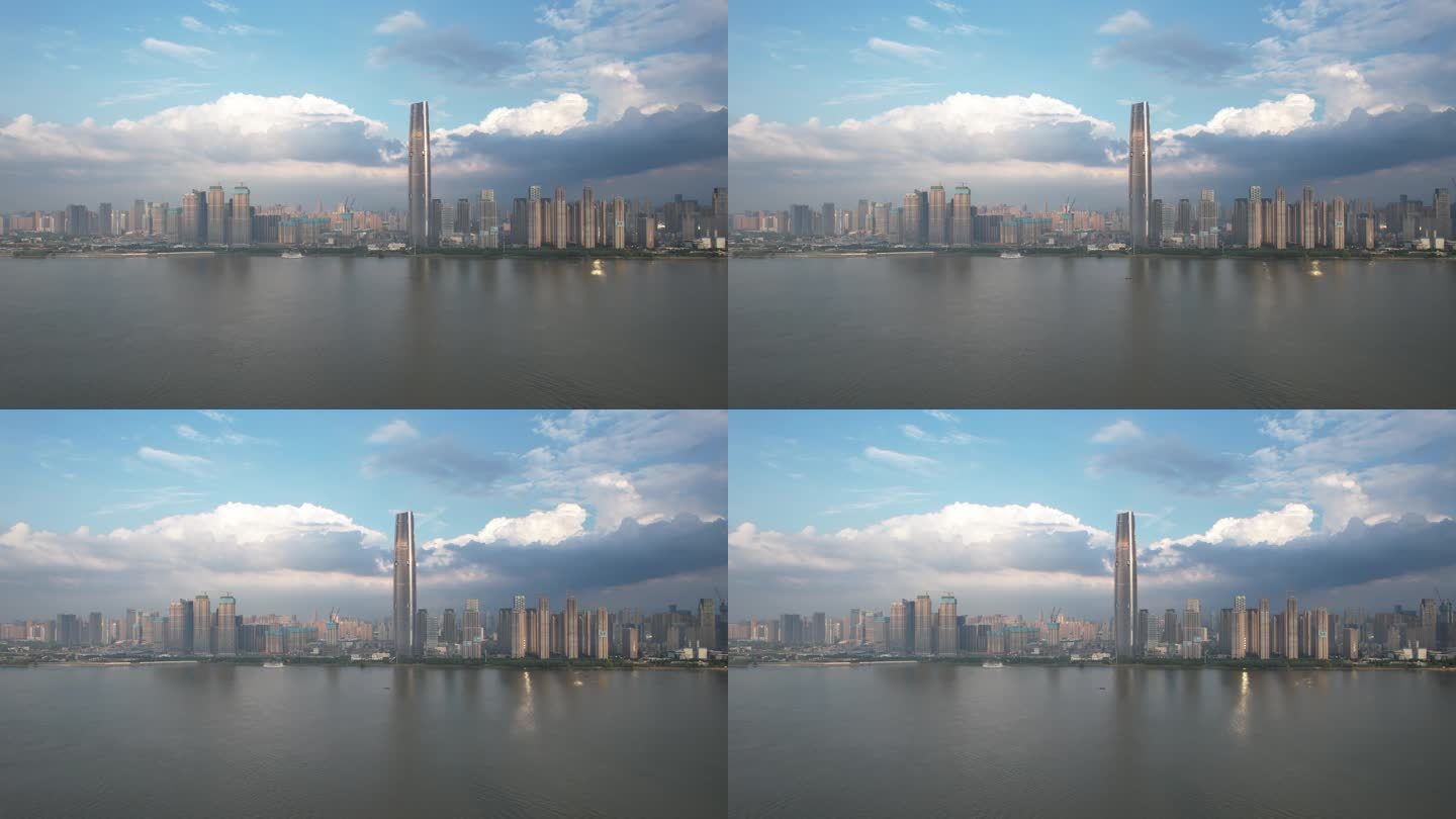 4K武汉最高楼绿地中心与长江