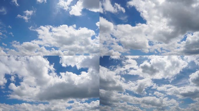 蓝天白云延时摄影晴空万里云层飘动户外天空