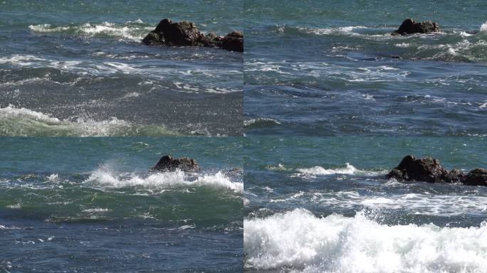 海浪翻滚 大海巨浪海浪慢镜头
