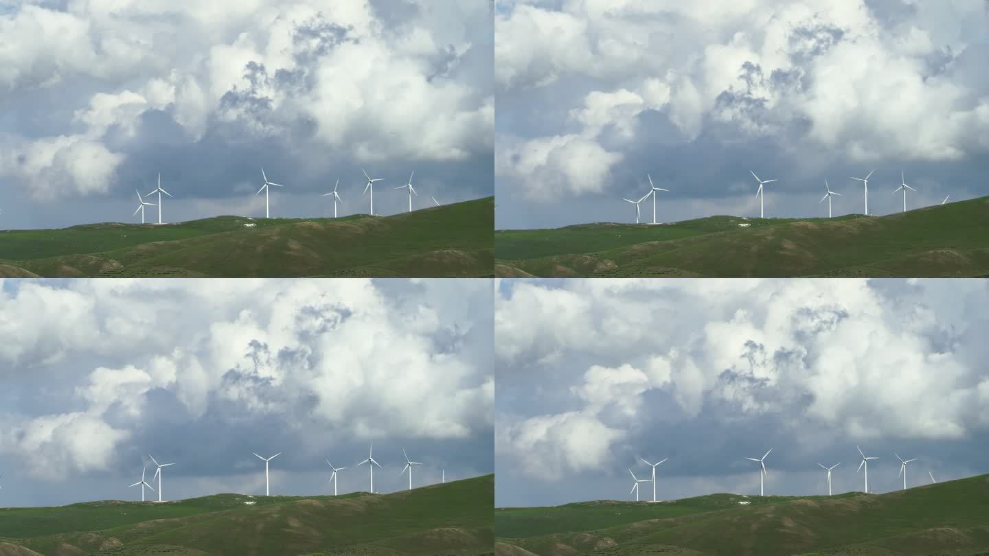 风机鸟瞰图风力发电清洁能源环保风电新能源