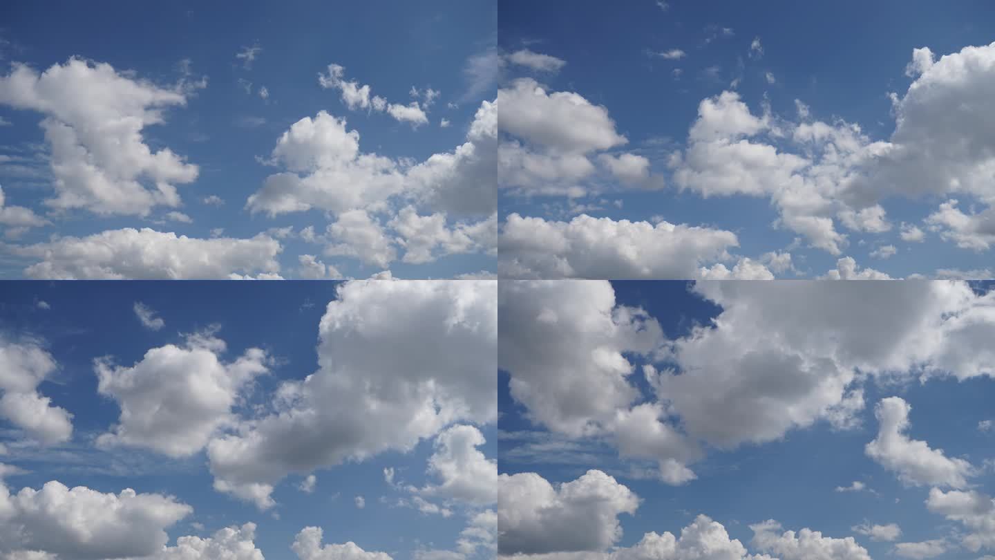 蓝天白云延时摄影云层移动白云飘动蔚蓝天空