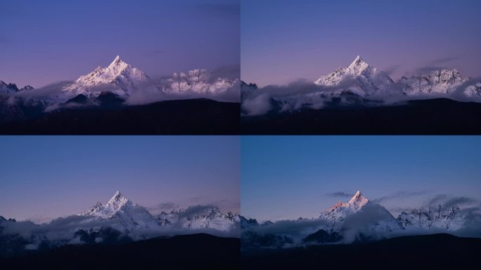 云南迪庆藏族梅里雪山日照金山4k