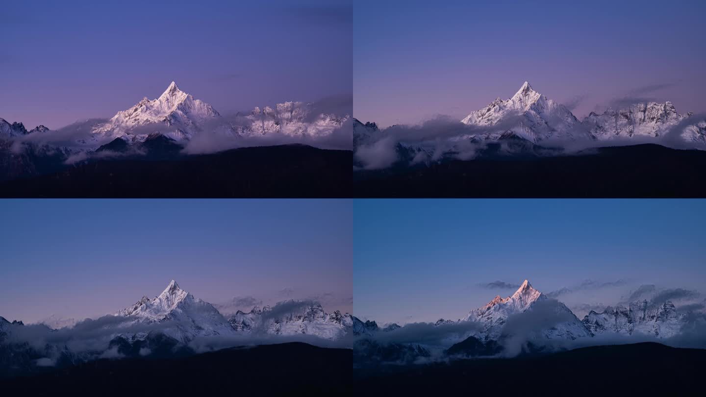 云南迪庆藏族梅里雪山日照金山4k