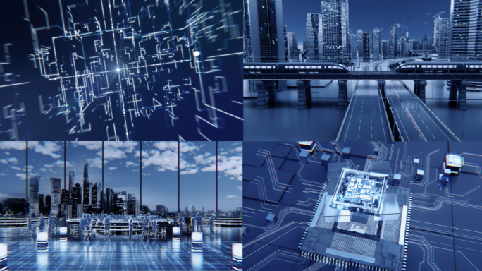 AI科技芯片大数据城市概念通用模板