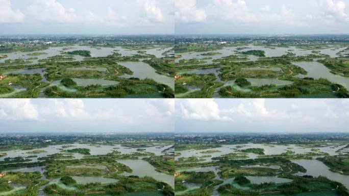 北湖湿地公园蓝天碧水