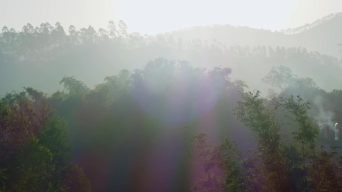 农村晨景空镜