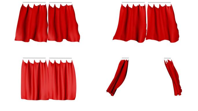 红色窗帘带通道