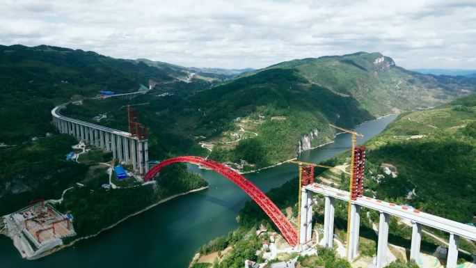 建设中的乌江大桥
