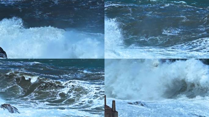 海波浪海岸海洋巨浪 台风浪潮 回头浪