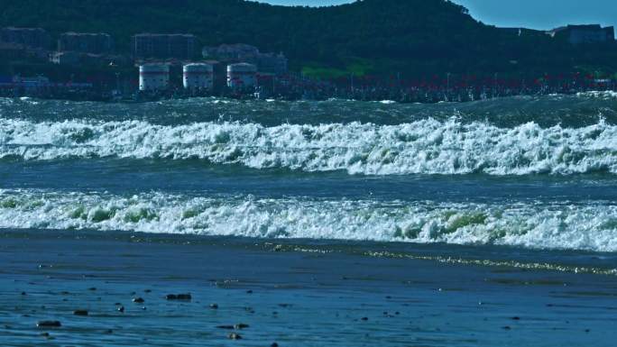 大海海浪浪潮 排浪 海波浪海岸台风海景