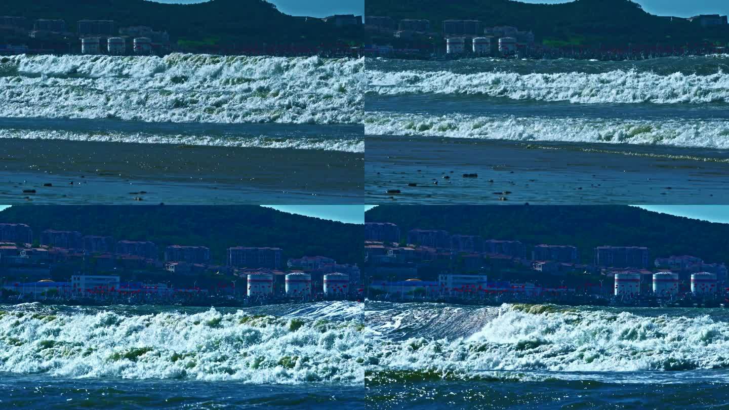 大海海浪浪潮 排浪 海波浪海岸台风海景
