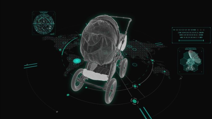 HUD科技界面婴儿车展示素材