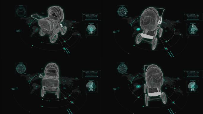 HUD科技界面婴儿车展示素材