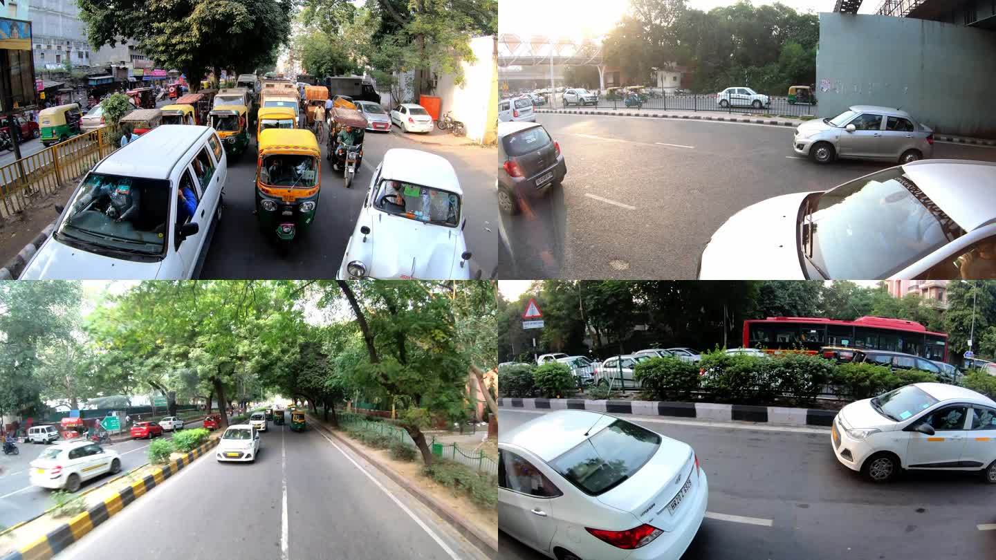 人口大国印度首都新德里的马路交通