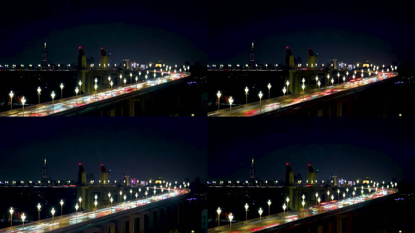 长江大桥 南京 夜景 延时