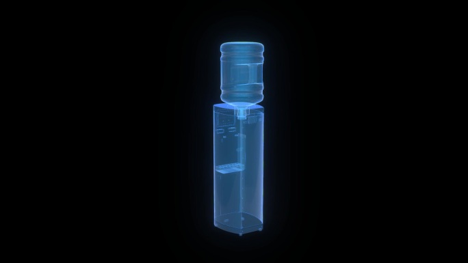 蓝色全息科技饮水机素材带通道