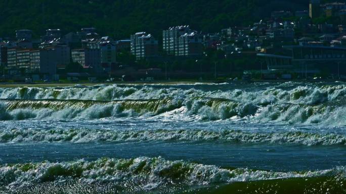 海浪海波浪海岸台风巨浪浪潮 排浪海景