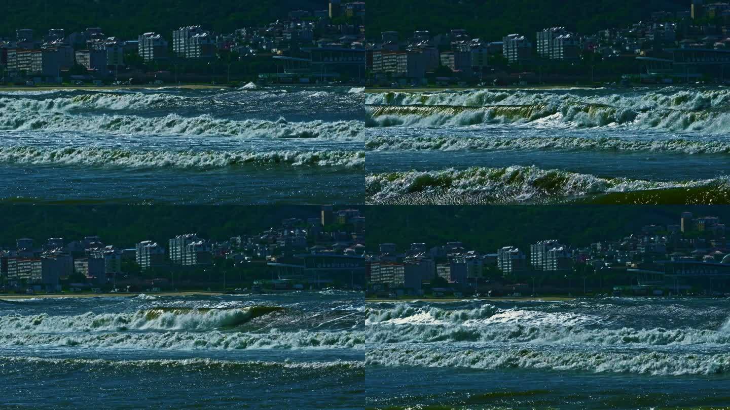 海浪海波浪海岸台风巨浪浪潮 排浪海景