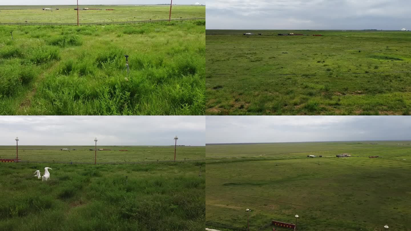 草原蒙古包景区航拍