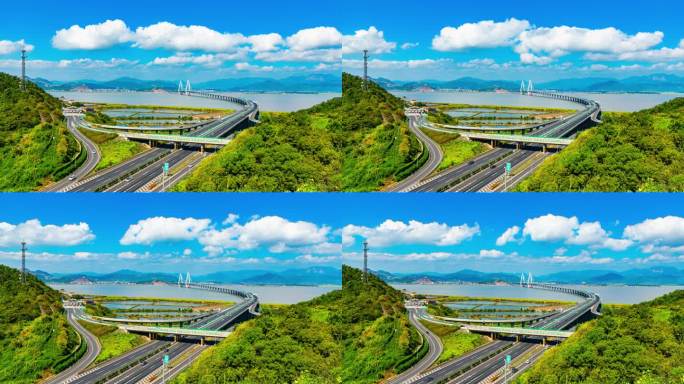 台州玉环高速海山互通延时摄影4k素材