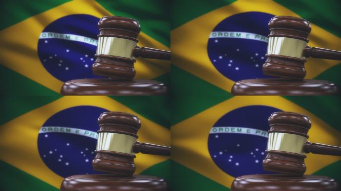 背景为巴西国旗的盖维尔法官