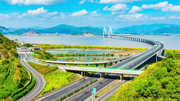 台州玉环高速海山互通延时摄影素材4K