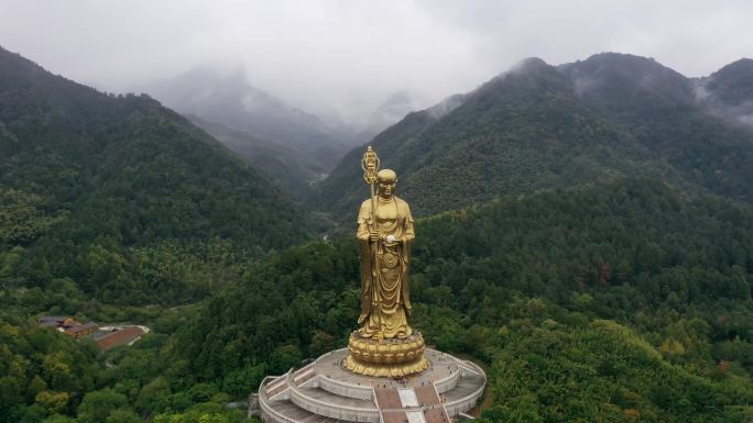 安徽省池州市青阳县九华山风景区九华山航拍