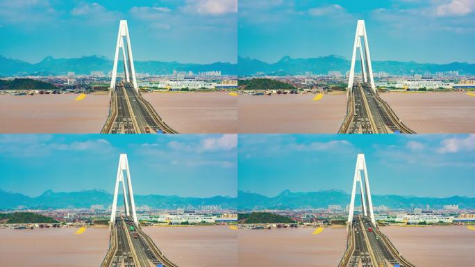 椒江二桥延时摄影素材4K