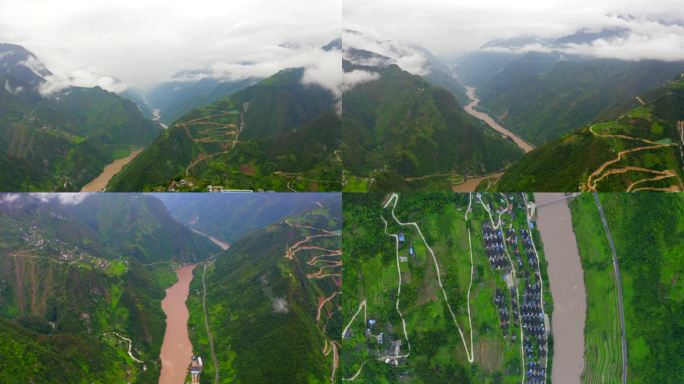 4K怒江大峡谷  山川河流航拍