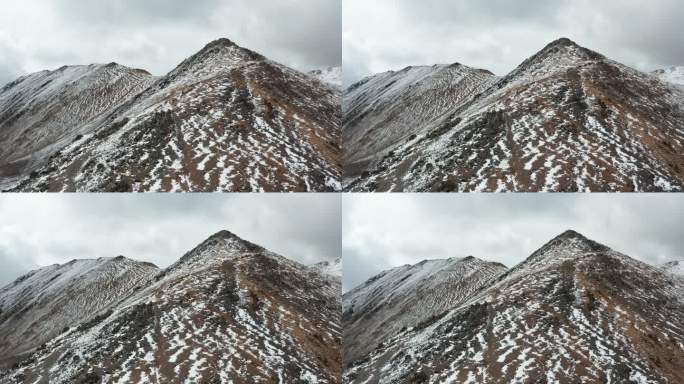航拍西藏高原雪山