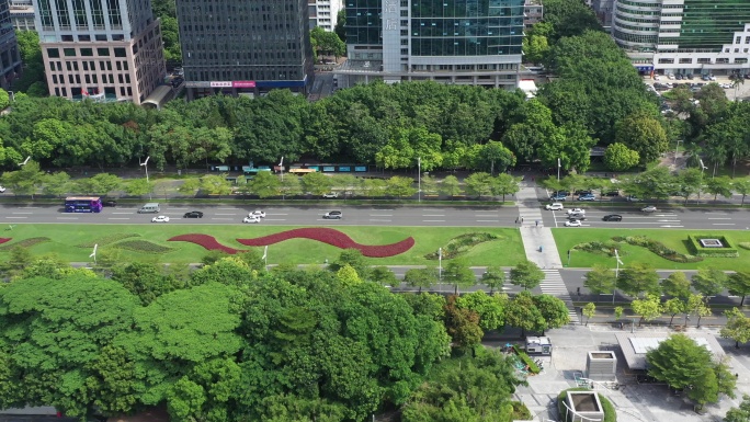 深圳深南大道航拍（俯瞰横移）