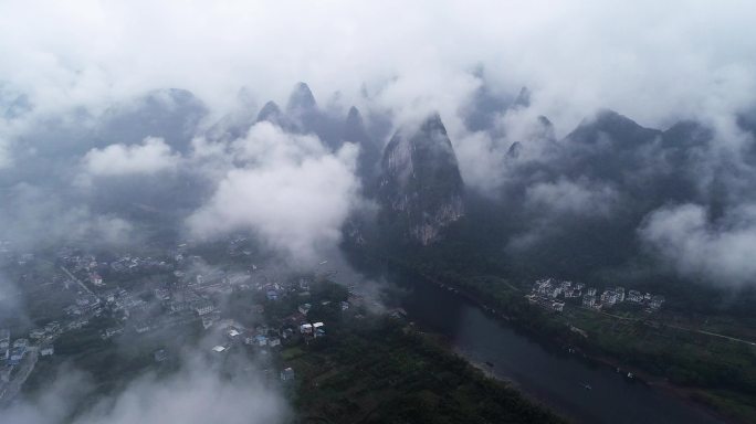 桂林烟雨漓江旅游宣传片水墨山水田园广西风