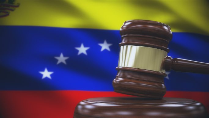 委内瑞拉国旗背景的盖维尔法官