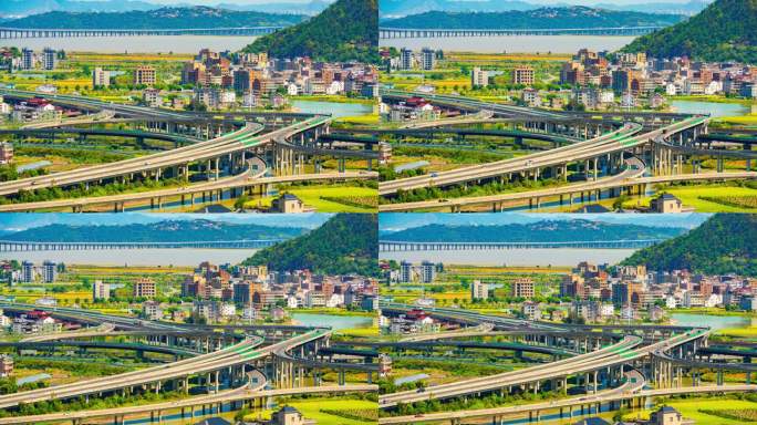 温州乐清湾跨海大桥南塘枢纽延时摄影素材