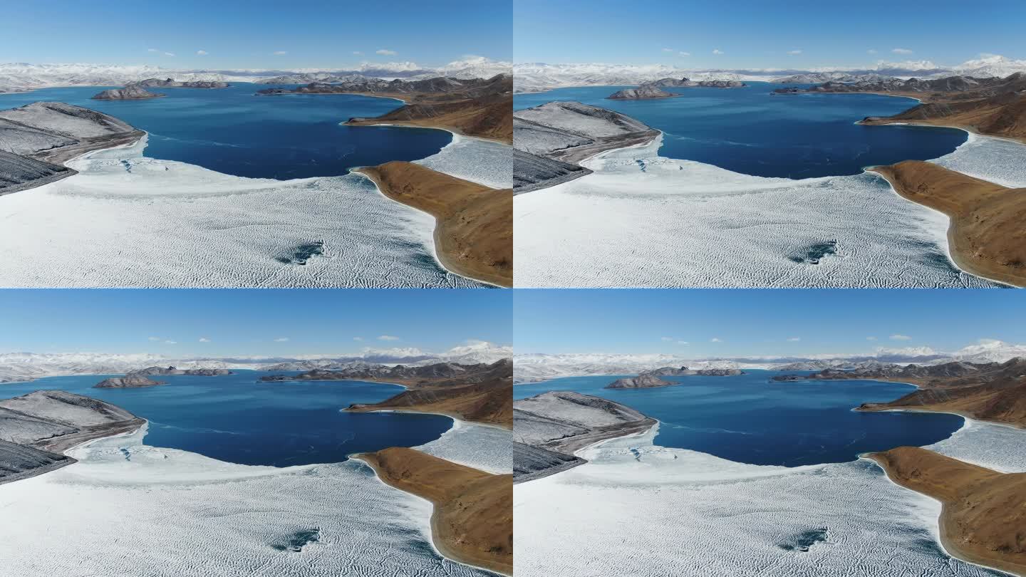 雪后仙境美景西藏羊湖