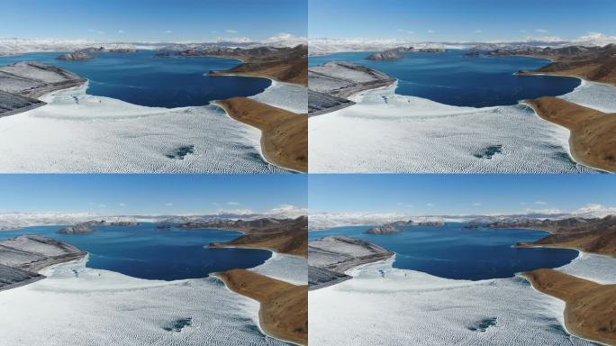 雪后仙境美景西藏羊湖