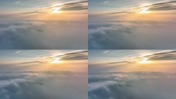 海云和日出的航空摄影