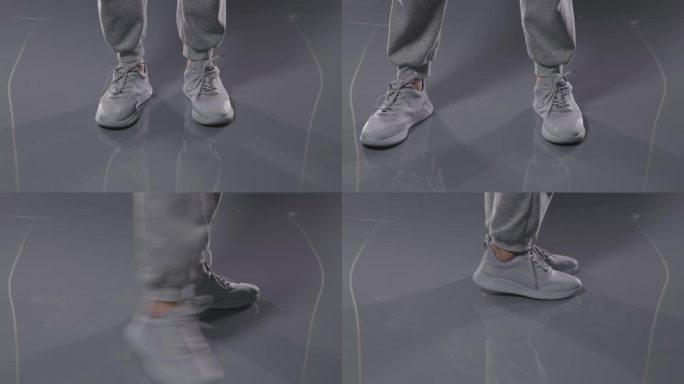运动鞋  视频素材   脚步  慢动作