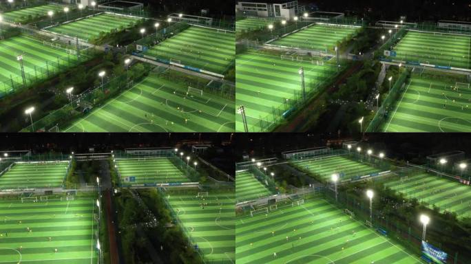 深圳体育设施足球场航拍（夜景足球场）
