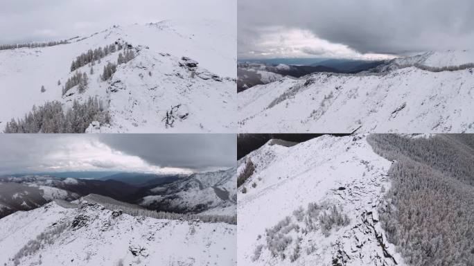 航拍高海拔雪山4K