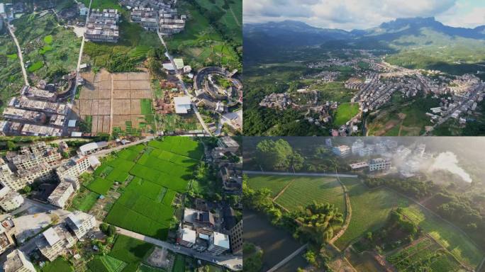 航拍福建新农村景观合集