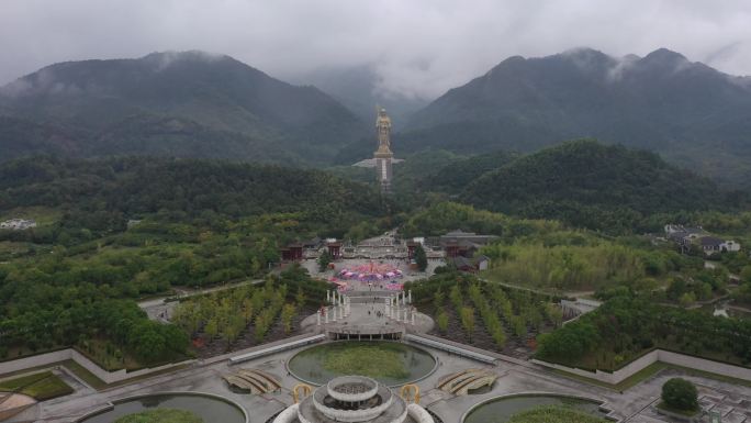 安徽省池州市青阳县九华山风景区九华山航拍