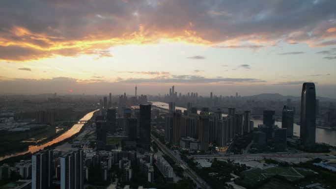 广州琶洲俯瞰图cbd视频航拍一线城市