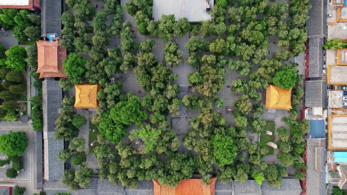 4K原创-山东泰安岱庙俯视正扣航拍