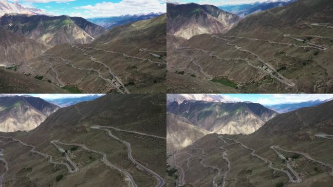 航拍川藏线怒江72拐风光