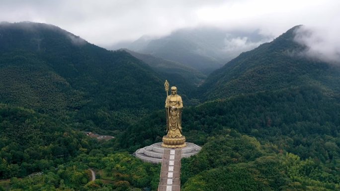 安徽省池州市青阳县九华山风景区九华山航拍