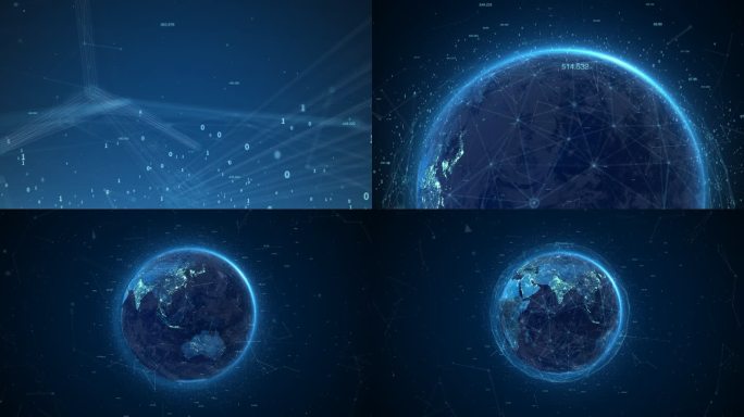 科技网络点线链接地球