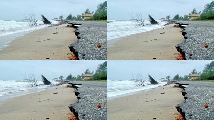 海边海水侵蚀破坏道路