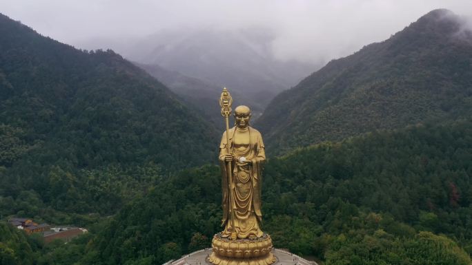 安徽省池州市青阳县九华山风景区九华山航拍